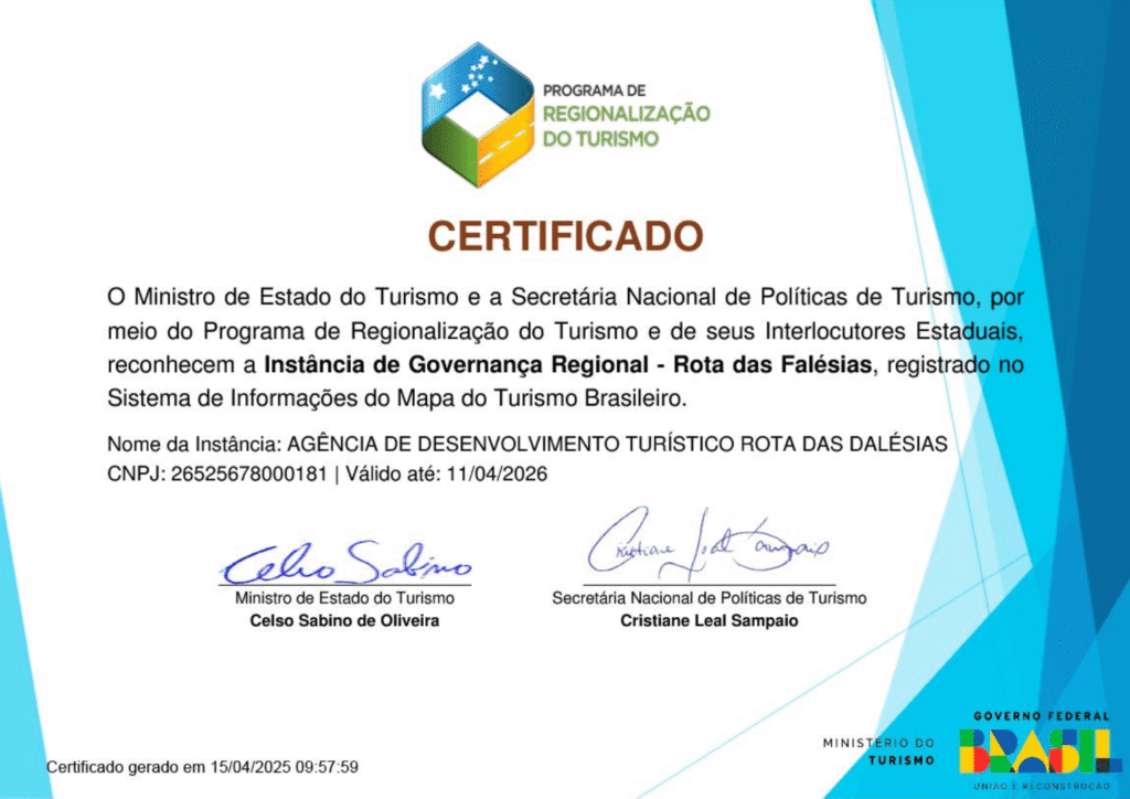 Certificado Rota das Falésias
