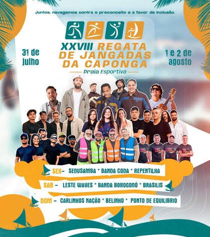 28ª Regata de Jangadas da Praia da Caponga começa nesta sexta-feira (31) e segue até domingo (2)